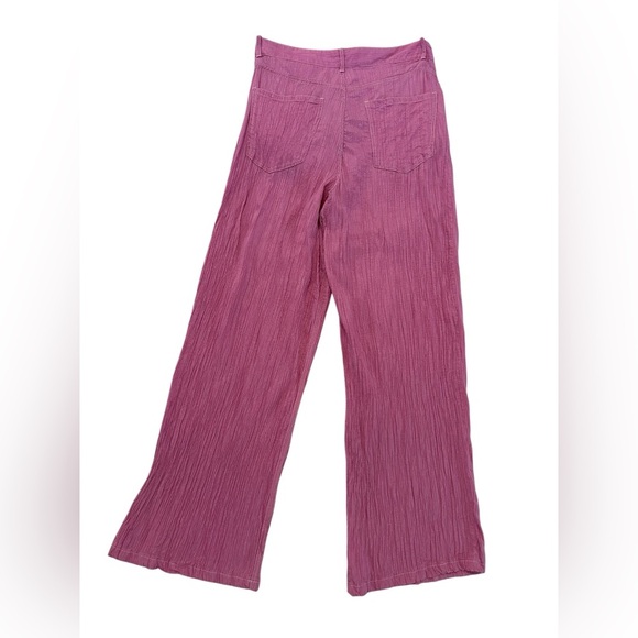 Zara Bubble Gum Pink Wide-Leg Pants Size M - Picture 4 of 17